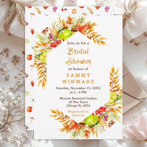 Autumn Fall Harvest Bridal Shower Invitation