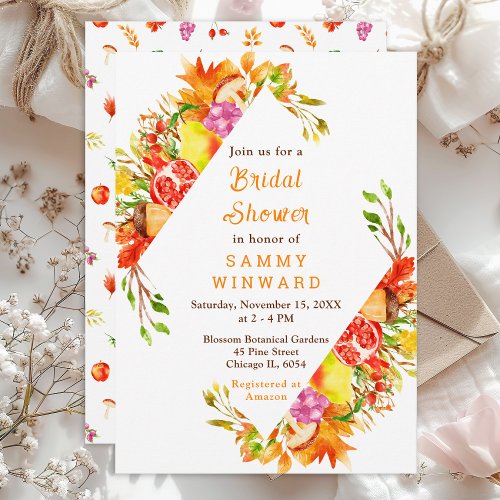 Autumn Fall Harvest Bridal Shower Invitation