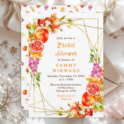 Autumn Fall Harvest Bridal Shower Invitation