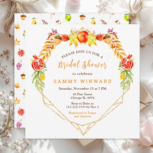 Autumn Fall Harvest Bridal Shower Invitation