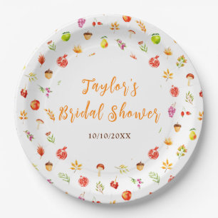 Autumn Fall Harvest Bridal Shower Paper Plates