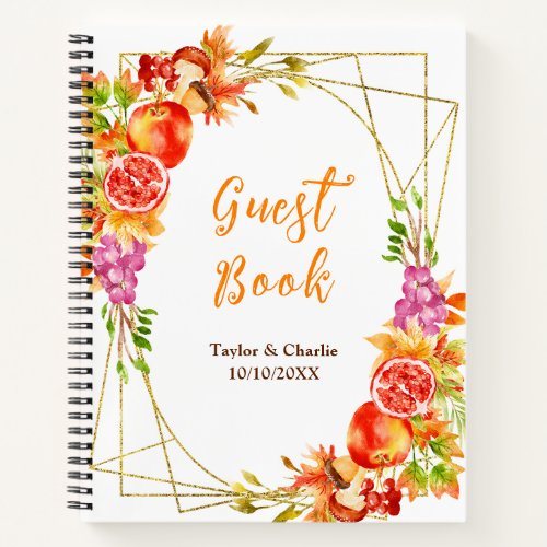 Autumn Fall Harvest Wedding Guest Book