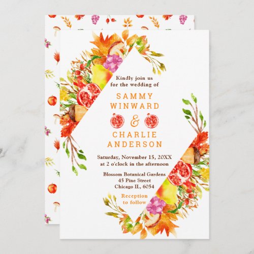 Autumn Fall Harvest Wedding Invitation