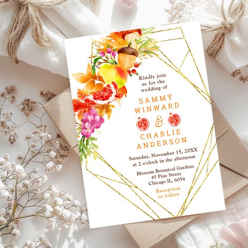 Autumn Fall Harvest Wedding Invitation