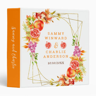 Autumn Fall Harvest Wedding Photo Album 3 Ring Binder