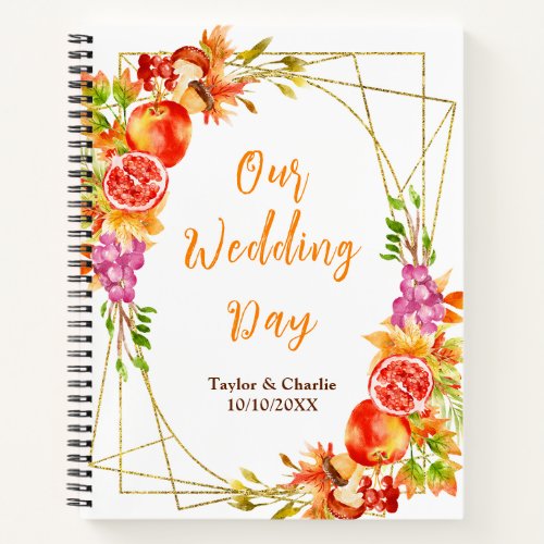 Autumn Fall Harvest Wedding Planner Notebook