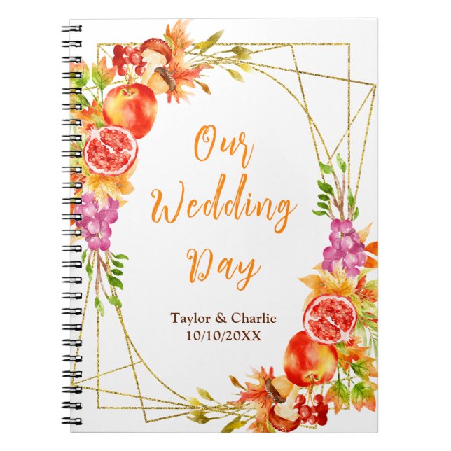 Autumn Fall Harvest Wedding Planner Notebook (Front)