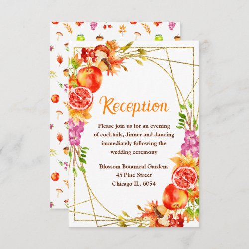 Autumn Fall Harvest Wedding Reception Enclosure Card