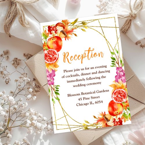 Autumn Fall Harvest Wedding Reception Enclosure Card