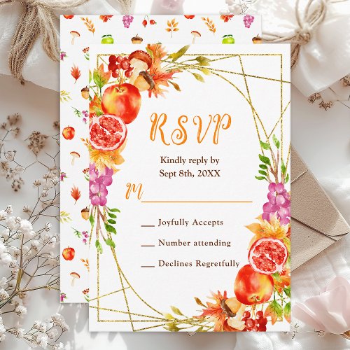 Autumn Fall Harvest Wedding RSVP Card