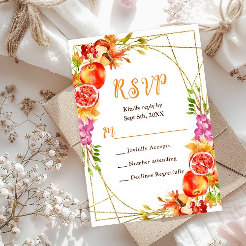 Autumn Fall Harvest Wedding RSVP Card