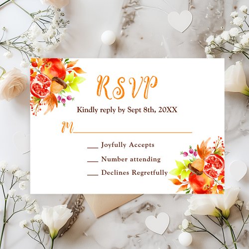 Autumn Fall Harvest Wedding RSVP Card