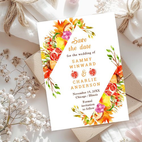 Autumn Fall Harvest Wedding Save The Date