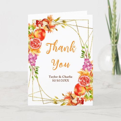 Autumn Fall Harvest Wedding Thank You Card