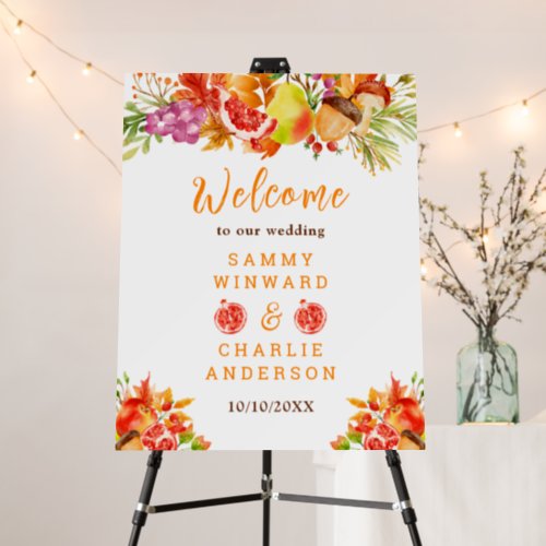 Autumn Fall Harvest Wedding Welcome Sign