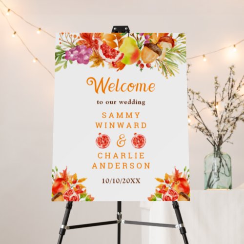 Autumn Fall Harvest Wedding Welcome Sign