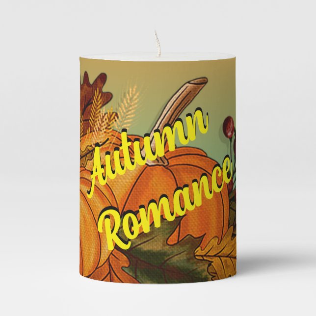 Autumn | Fall | Home Decor | Pillar Candle (Front)