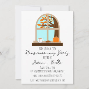 autumn fall housewarming invitations