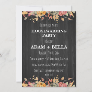 autumn fall housewarming invitations