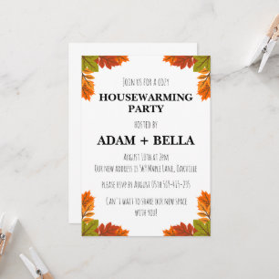 autumn fall housewarming invitations