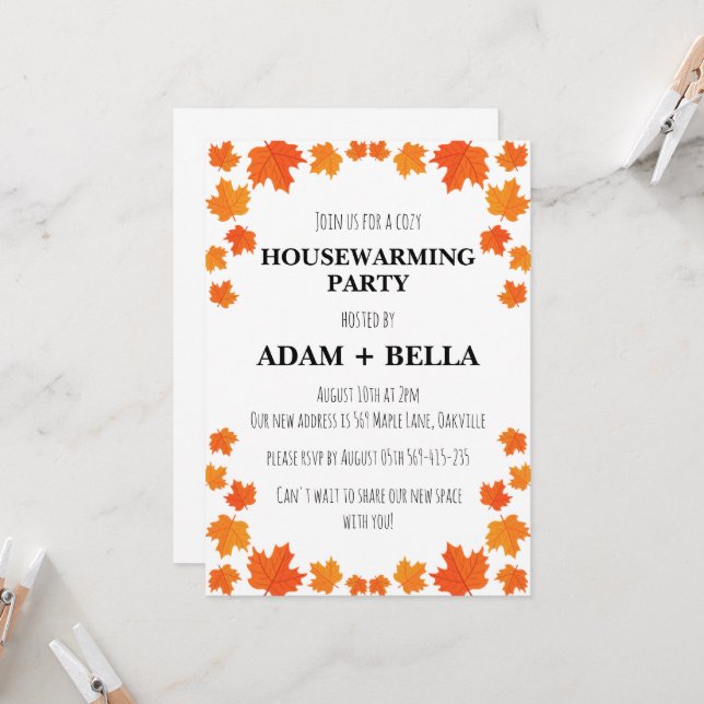 autumn fall housewarming invitations (Front/Back In Situ)