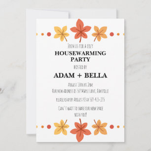 autumn fall housewarming invitations