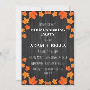 autumn fall housewarming invitations