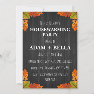 autumn fall housewarming invitations