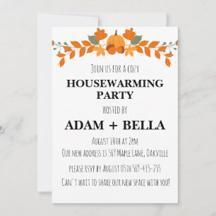 autumn fall housewarming invitations