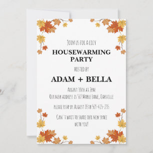 autumn fall housewarming invitations
