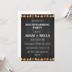 autumn fall housewarming invitations