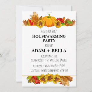 autumn fall housewarming invitations