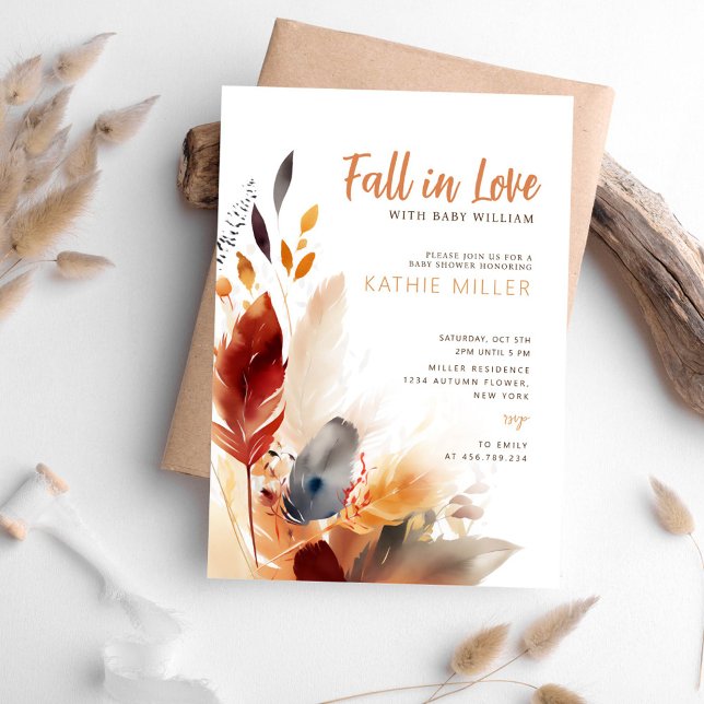 Autumn Fall in Love Baby Shower Invitation (Creator Uploaded)