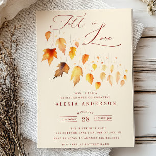 Autumn Fall In Love  Bridal Shower  Invitation