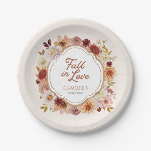 Autumn Fall in Love Bridal Shower Paper Plates