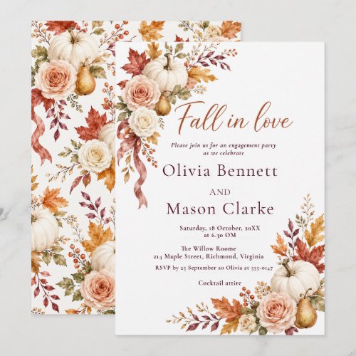 Autumn Fall in Love Engagement Party Invitation