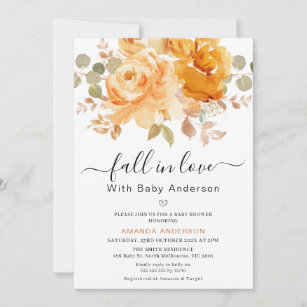 Autumn Fall in Love with Baby Baby Shower Invitati Invitation
