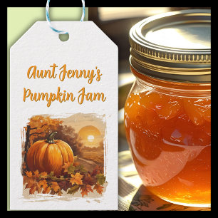 Autumn Fall Landscape Pumpkin Gift Tag