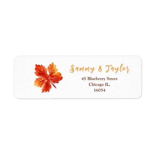Autumn Fall Leaf Label