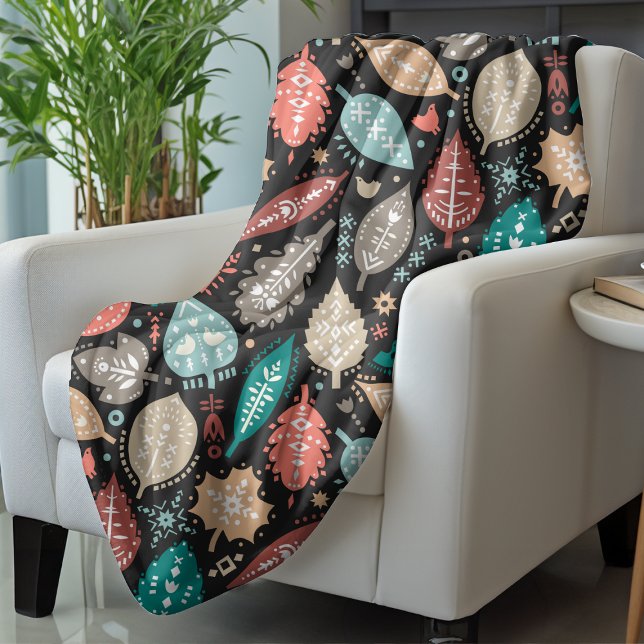 Autumn Fall Leaf Pattern Fleece Blanket (Autumn Fall Leaf Pattern Fleece Blanket from Ricaso. A stunning pattern of leaves on a cosy throw)