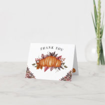 Autumn fall leaf Pumpkin Baby Shower Thank You Card