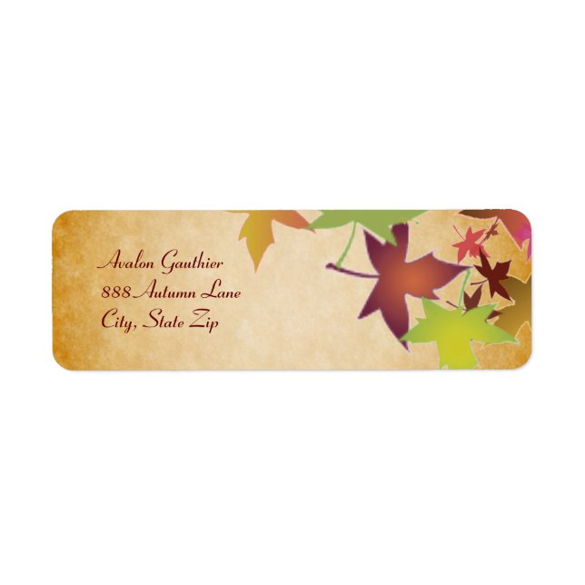 Autumn Fall Leaf Thanksgiving Address Label (Front)