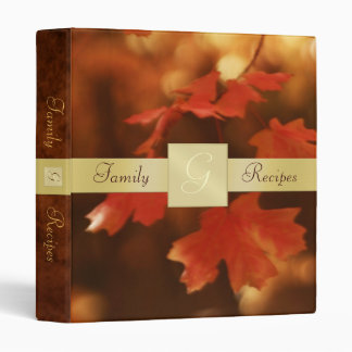 Autumn Fall Leaf Thanksgiving Recipe Binder