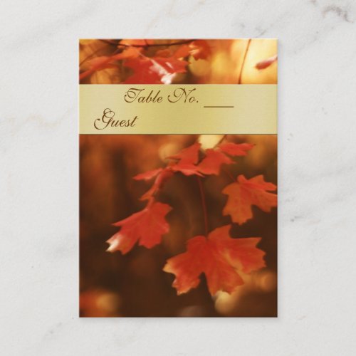 Autumn Fall Leaf Wedding Table Setting PlaceCard Business Card Templates