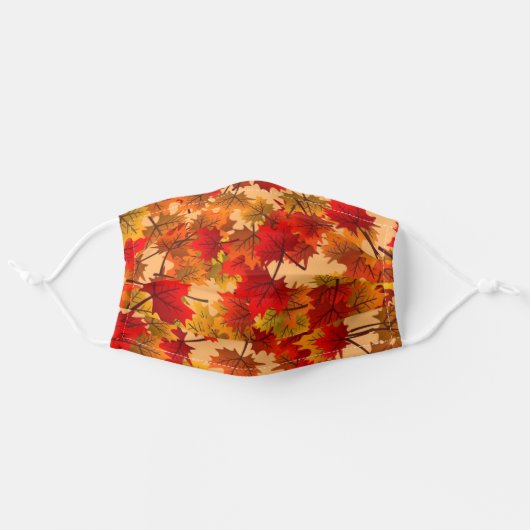Autumn Fall Leaves Adult Cloth Face Mask (Front, Unfolded)