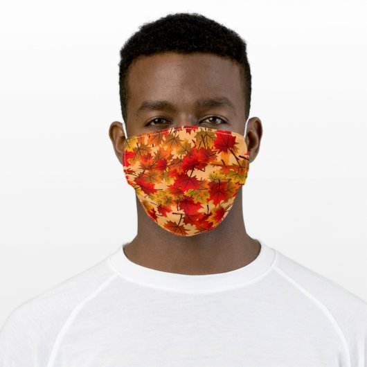 Autumn Fall Leaves Adult Cloth Face Mask (Worn)