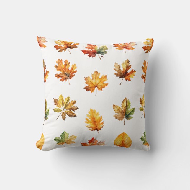  Autumn Fall Leaves Baby Shower Throw Pillow (Front)
