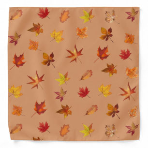 Autumn Fall leaves Boho Pattern Bandana