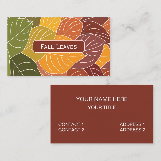 Autumn Fall Leaves Business Card (Front/Back)