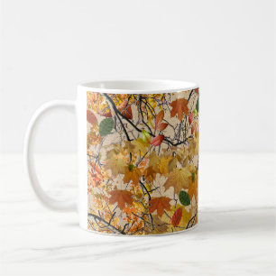 Autumn fall leaves coffee mug